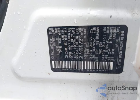 2021 Nissan Rogue Sv Intelligent Awd z USA, uszkodzony, nr VIN JN8AT3BB1MW207922